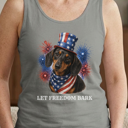 Patriotic Black Tan Dachshund Tank Top