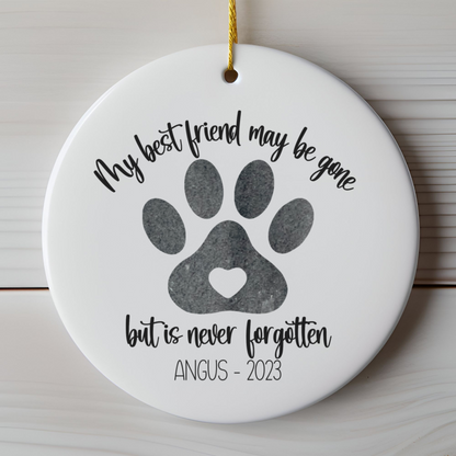 Personalized Pet Memorial Ornament, Dog Memorial Christmas Ornament, Rainbow Bridge Gift, Custom Pet Loss Keepsake