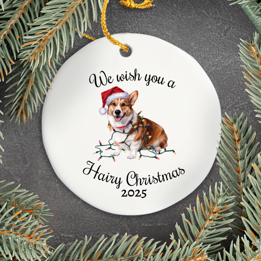Corgi Christmas Ornament, Personalized Dog Keepsake