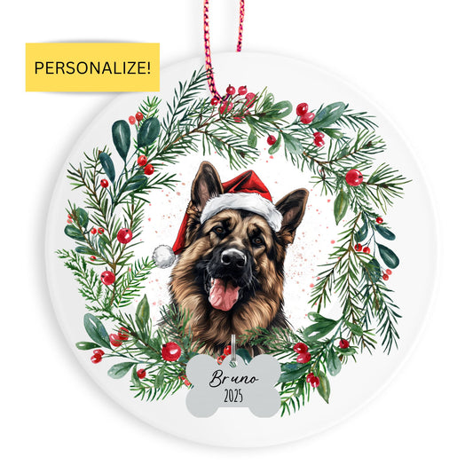 Personalized German Shepherd Christmas Ornament