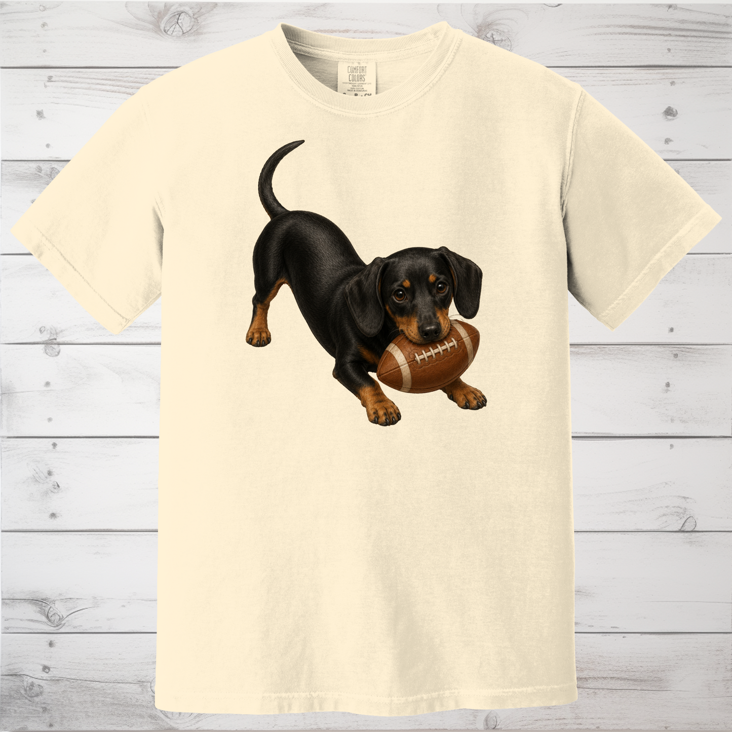 Black Tan Dachshund Football Shirt