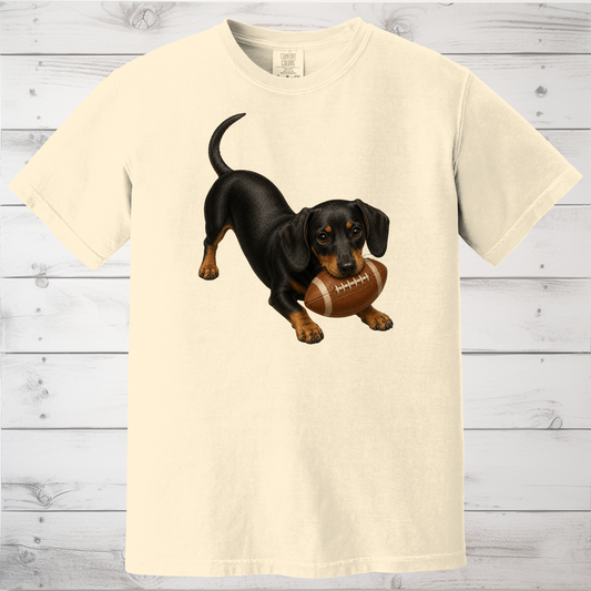 Black Tan Dachshund Football Shirt