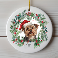 Load image into Gallery viewer, Personalized Yorkshire Terrier Christmas Ornament