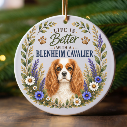 Blenheim Cavalier Ornament, Cavalier King Charles Spaniel Gift, Dog Mom Keepsake, Dog Lover Gift