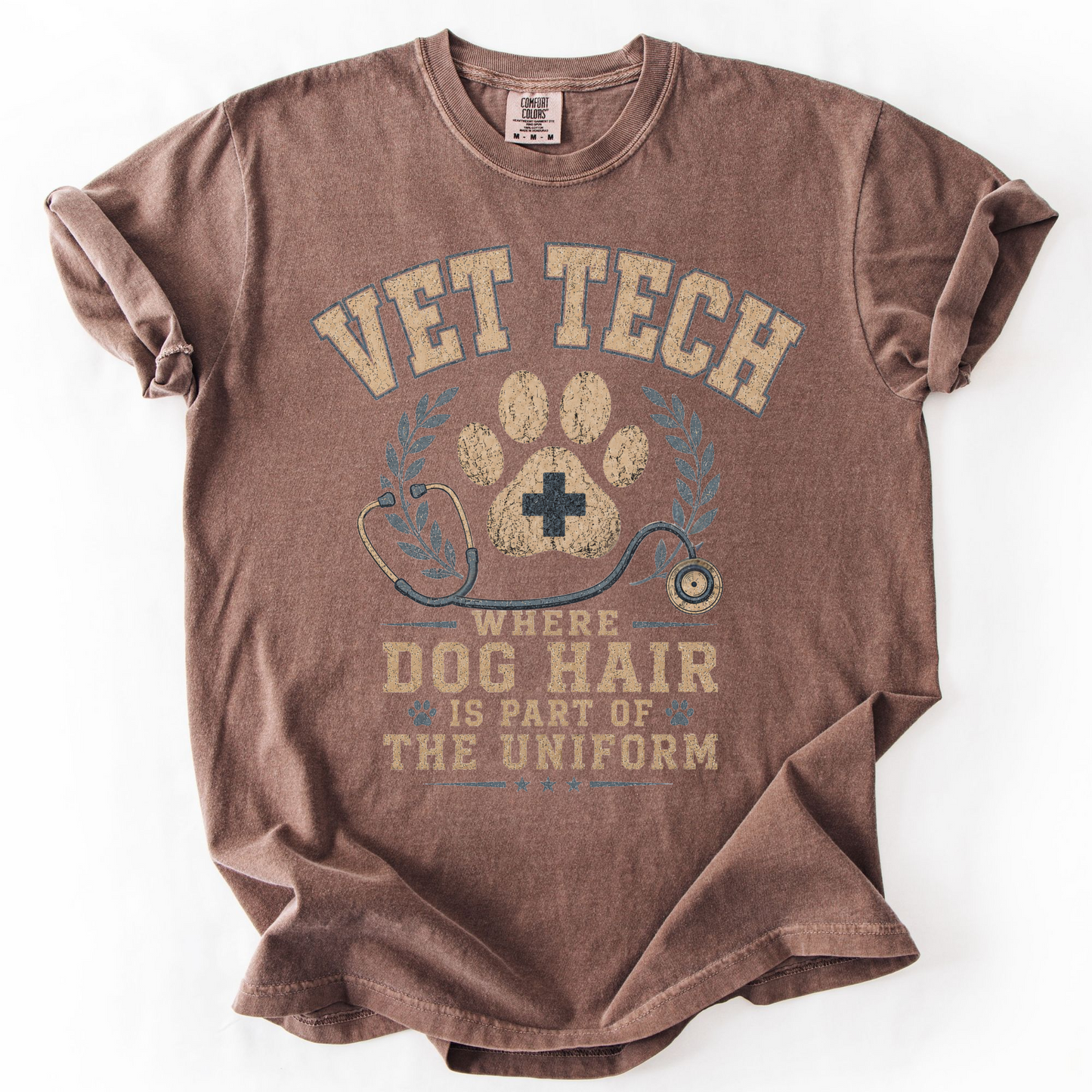 Vet Tech Shirt Dog Hair Uniform Tee Veterinary Technician Gift Vintage Vet Tech Tshirt