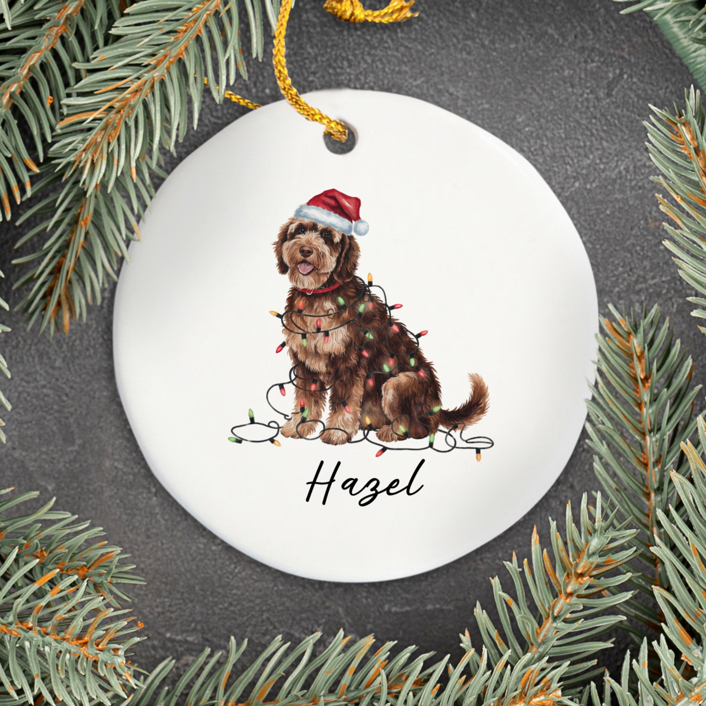 Portuguese Water Dog Ornament, Personalized Pet Keepsake