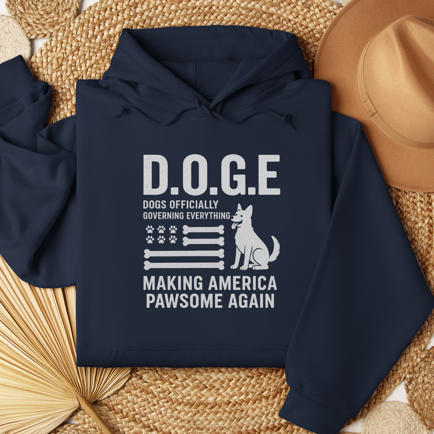 D.O.G.E Funny Dog Lover Shirt, Making America Pawsome Again Tee for Patriotic Pet Owners & Dog Enthusiasts