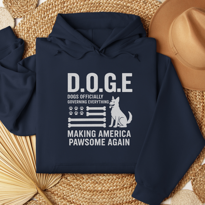 D.O.G.E Funny Dog Lover Shirt, Making America Pawsome Again Tee for Patriotic Pet Owners & Dog Enthusiasts