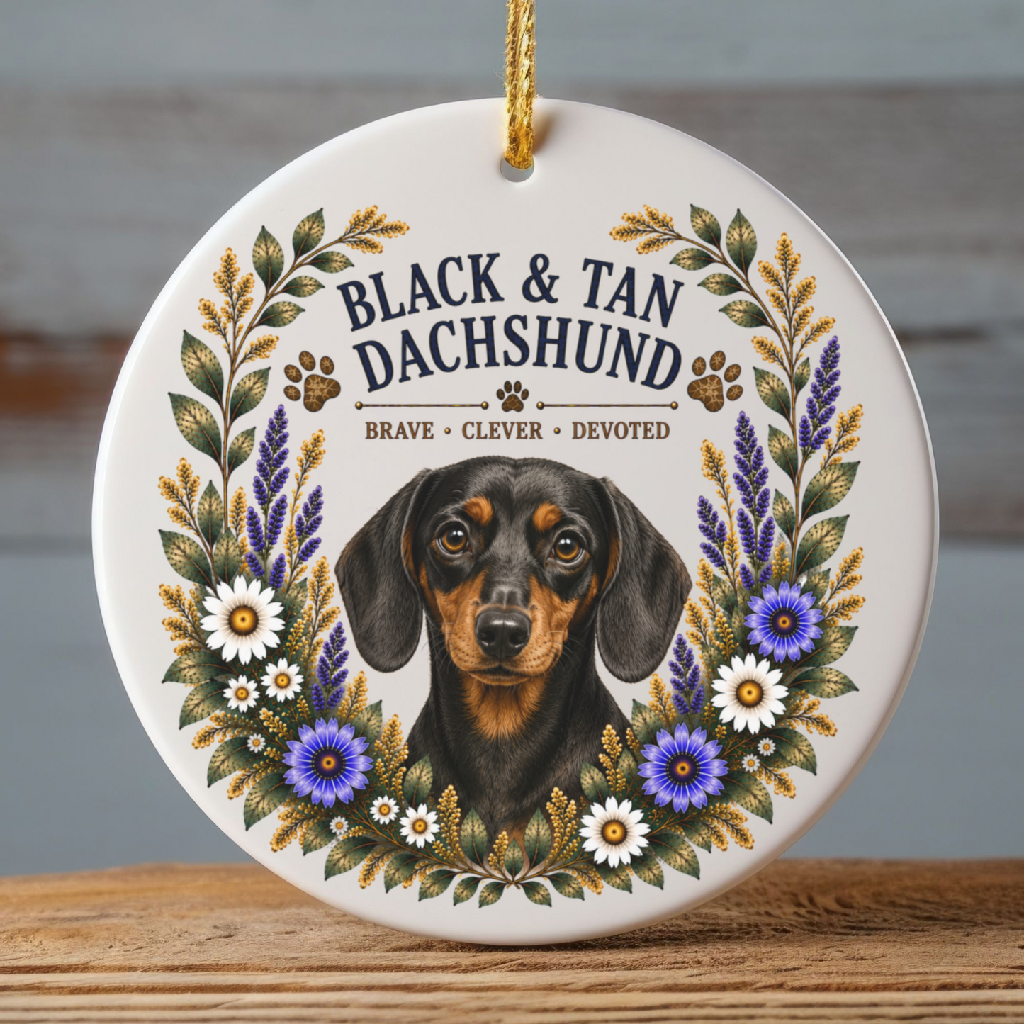 Black and Tan Dachshund Ornament, Dachshund Lover Gift, Doxie Mom Dog Keepsake