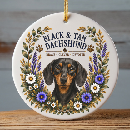 Black and Tan Dachshund Ornament, Dachshund Lover Gift, Doxie Mom Dog Keepsake