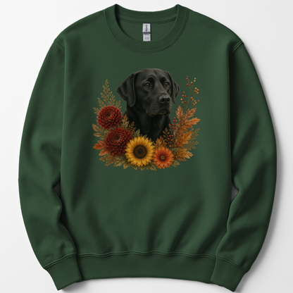 Black Labrador Autumn Floral Sweatshirt