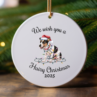 Load image into Gallery viewer, Christmas Rat Terrier Ornament, Christmas Lights Dog Keepsake
