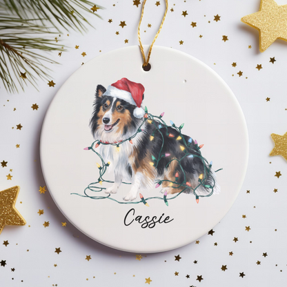 Personalized Shetland Sheepdog Ornament, Custom Dog Lover Gift