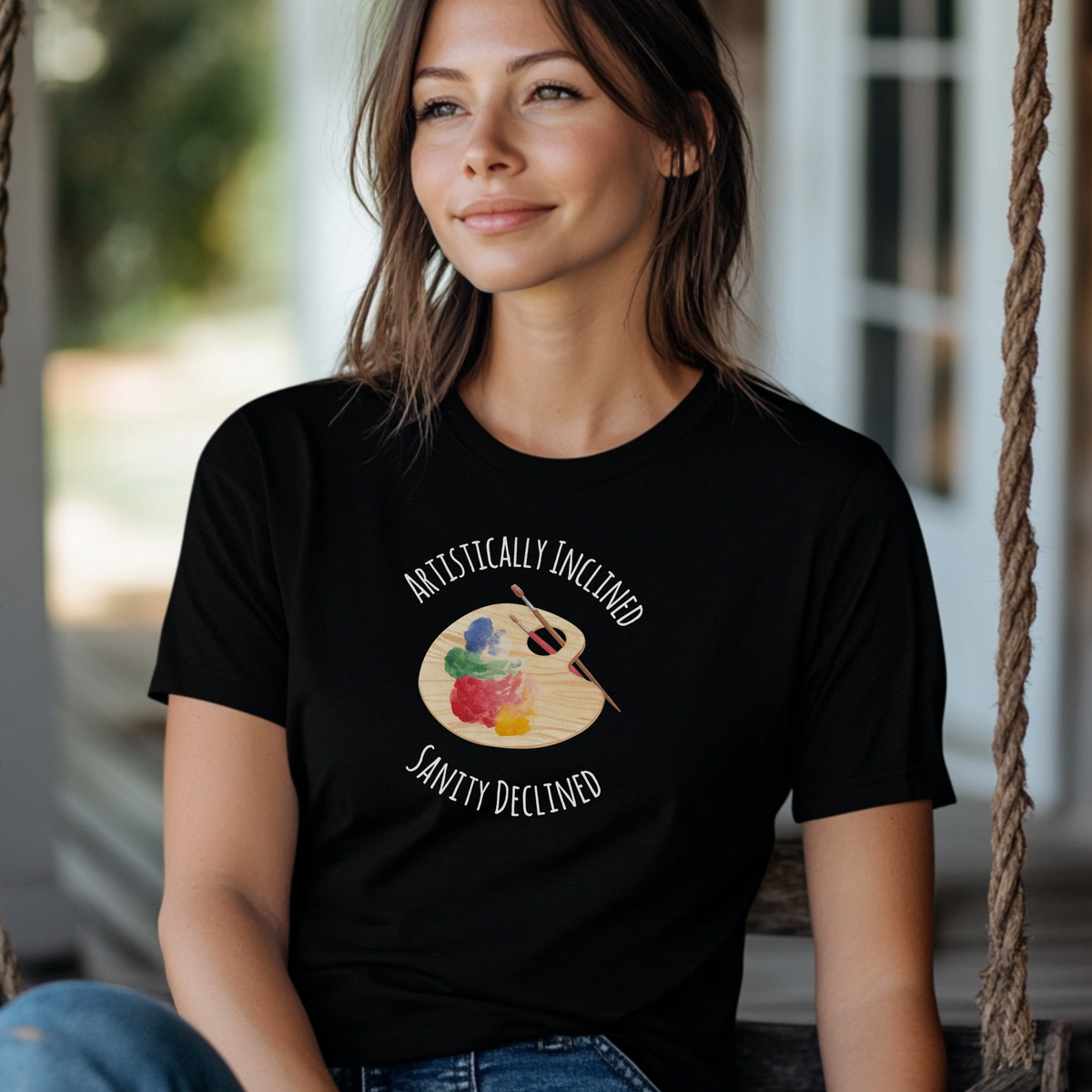 Artistically Inclined Sanity Declined Shirt, Funny Artist Tee, Painter Gift, Art Teacher Shirt, Creative Humor Apparel, Mothers Day Artist