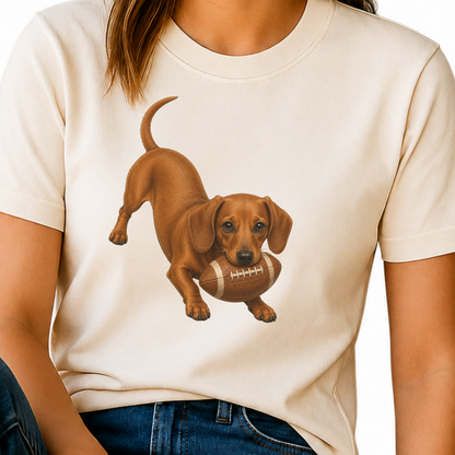 Red Dachshund Football Shirt