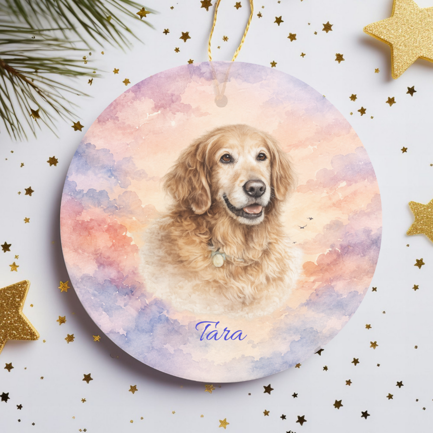 Personalized Pet Memorial Ornament, Custom Dog Photo Favorite Hello Hardest Goodbye Keepsake