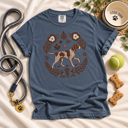 German Shorthaired Pointer Comfort Colors Shirt, Folk Art GSP Tee, Hunting Dog Gift