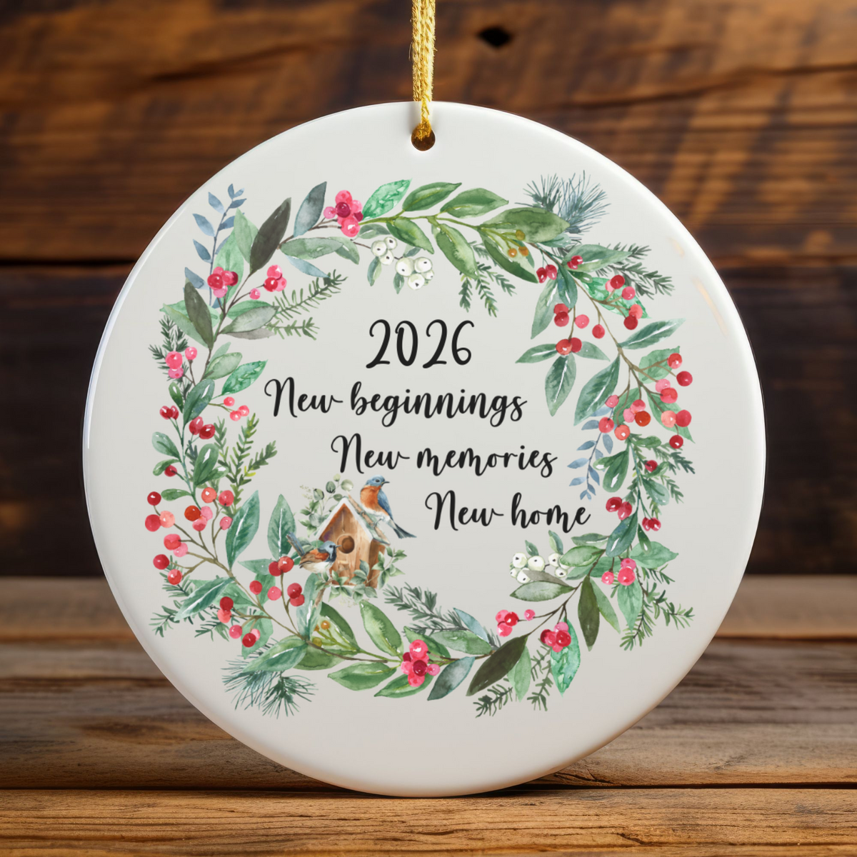 Personalized New Home Ornament, Christmas Holiday Ornament, New Beginnings, New Memories, First Home Ornament, First Christmas In New Home