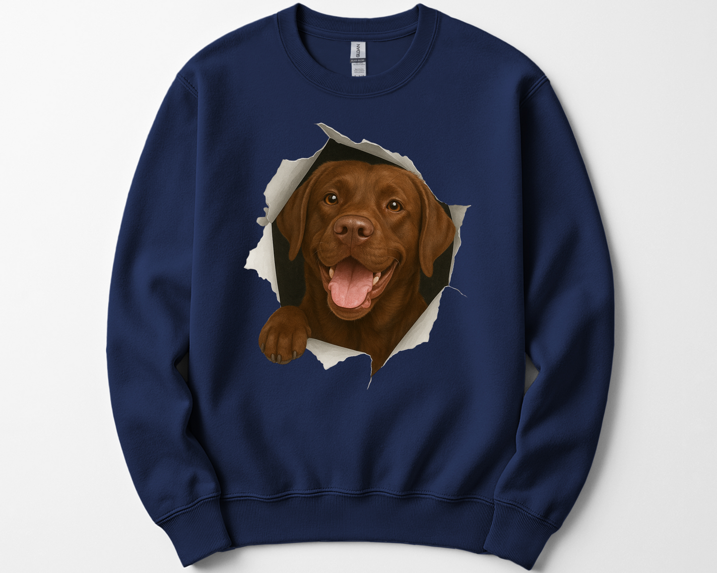 Peeking Chocolate Lab Sweatshirt – Funny Dog Lover Gift, Cute Labrador Crewneck for Pet Owners, Lab Mom & Dad Shirt