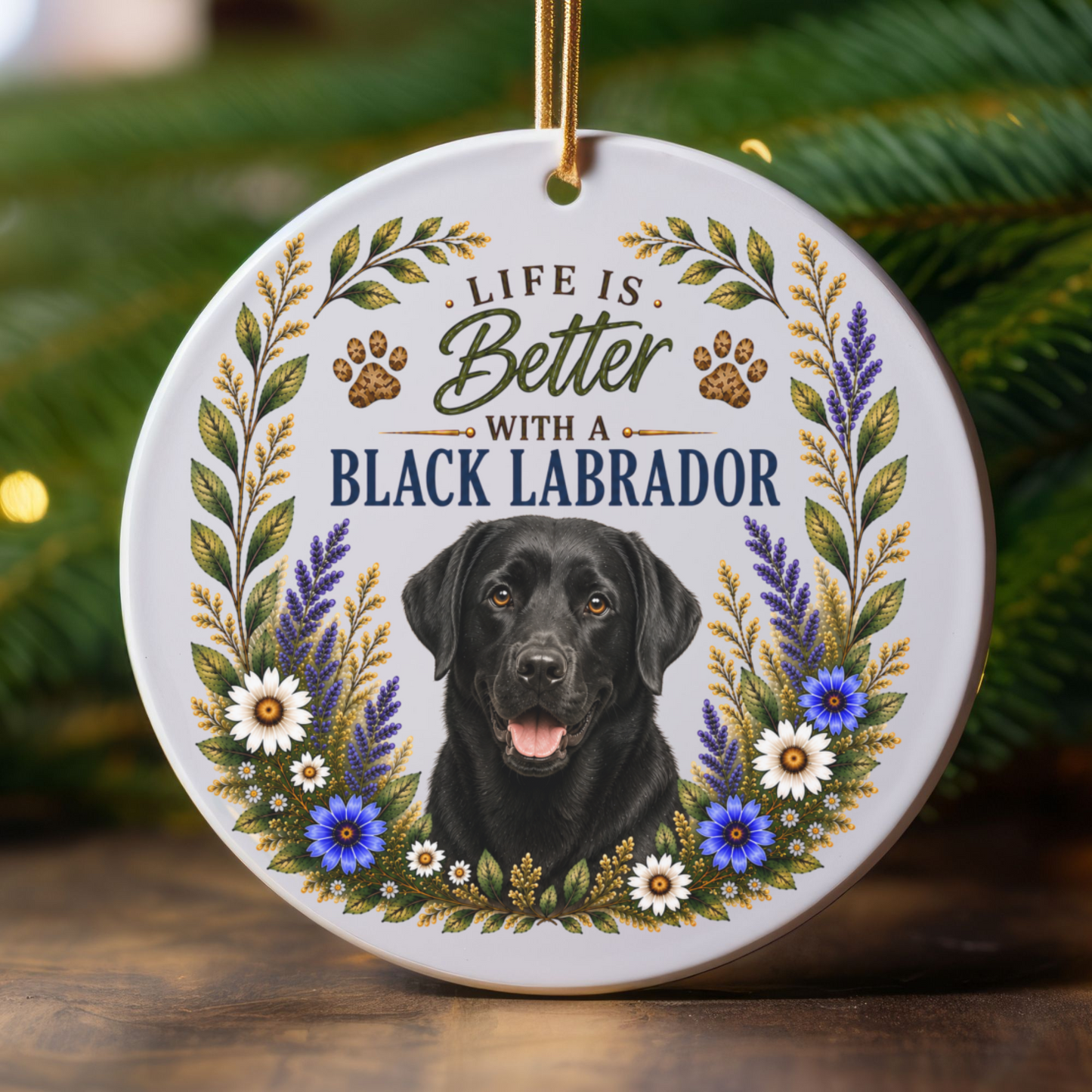Black Lab Ornament, Labrador Retriever Gift, Black Lab Mom Gift, Dog Lover Keepsake