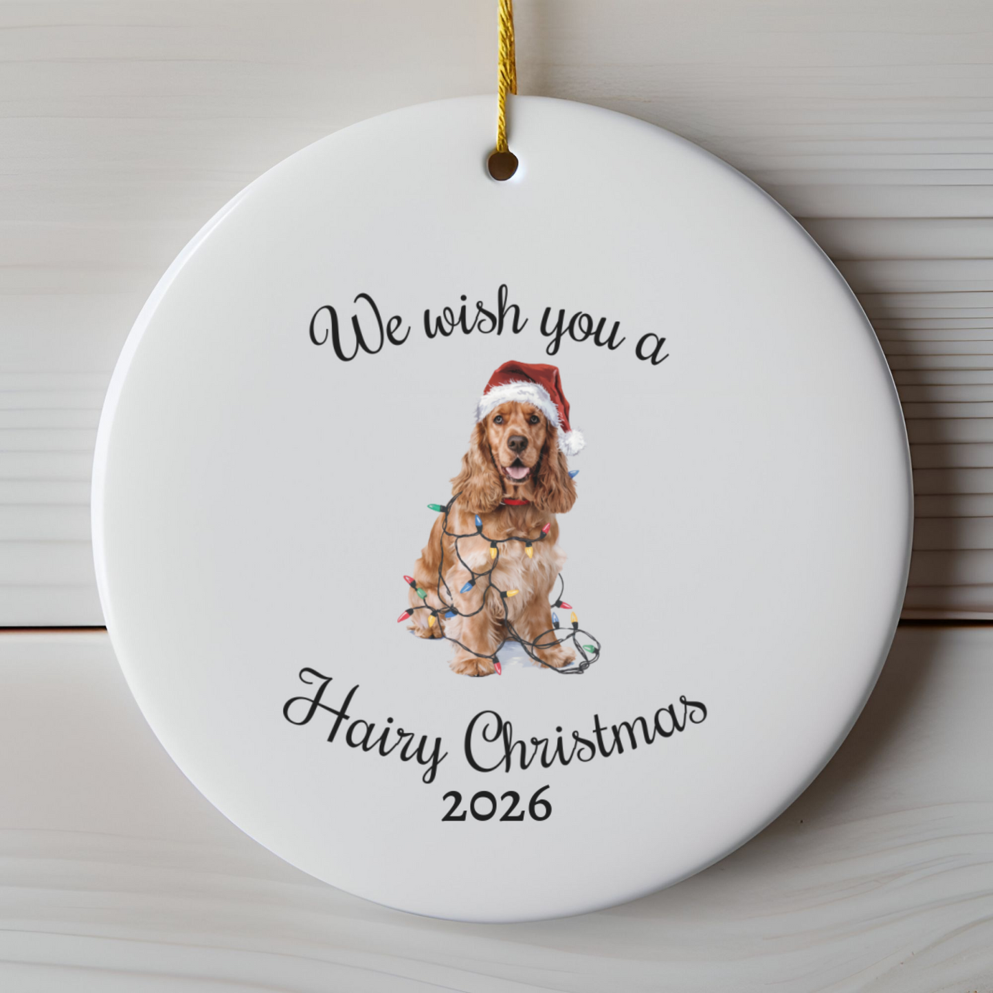 Cocker Spaniel Ornament, Personalized Christmas Keepsake
