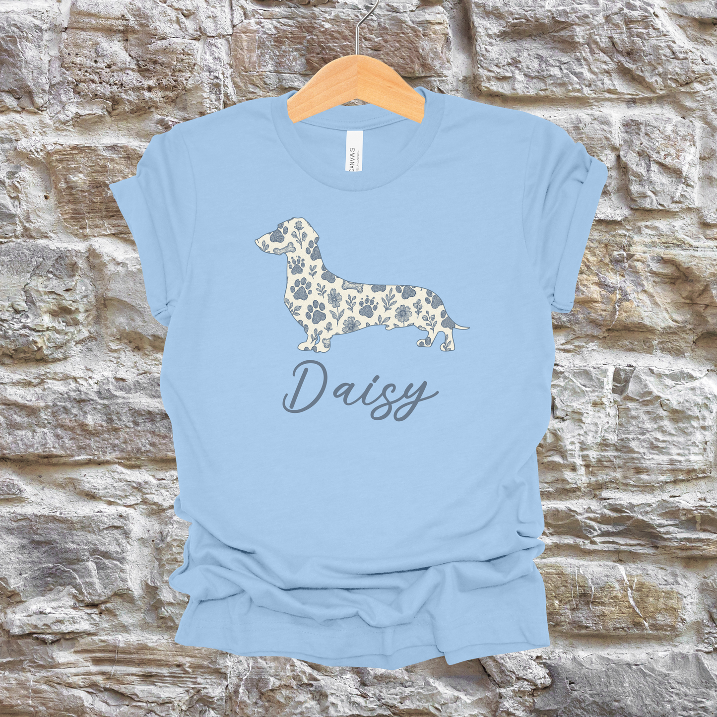 Personalized Dachshund Toile Dog Paw Shirt