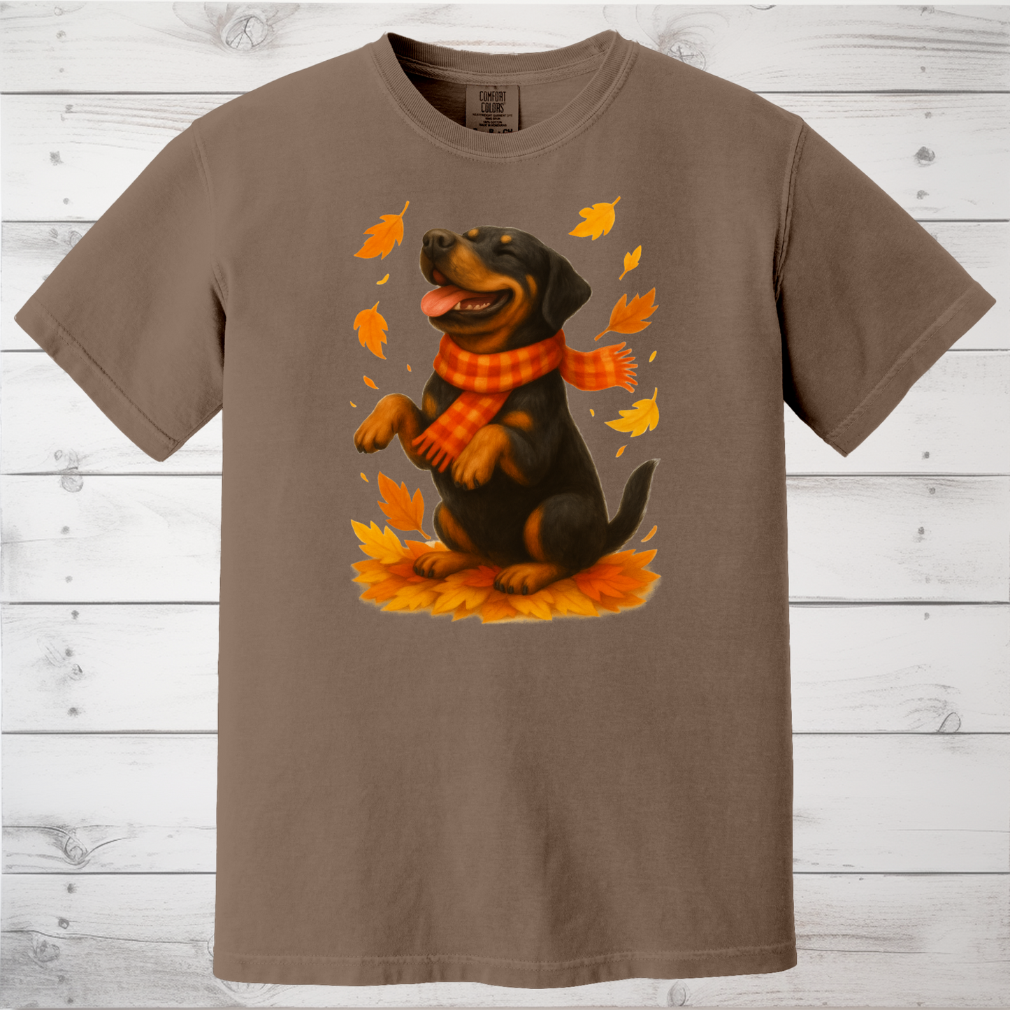 Rottweiler Autumn Shirt, Cozy Fall Dog Sweatshirt, Cute Black Dog Lover Gift, Seasonal Apparel Pullover, Autumn Dog Outfit