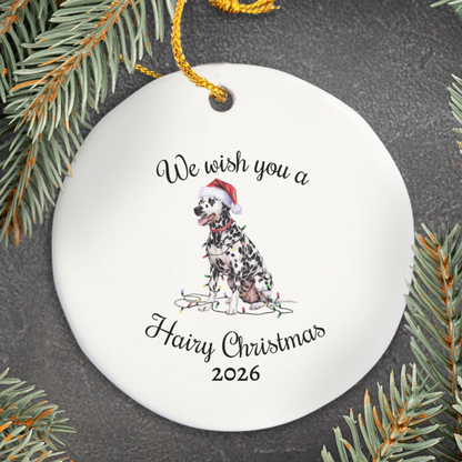 Christmas Dalmatian Ornament, Christmas Lights Dog Keepsake