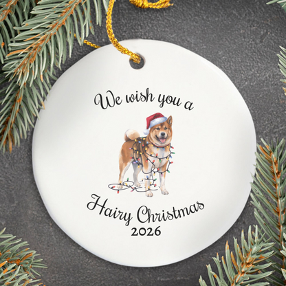 Christmas Akita Ornament, Christmas Lights Dog Keepsake, Christmas Dog, Akita Mom, Gift For Dog Lover, Akita
