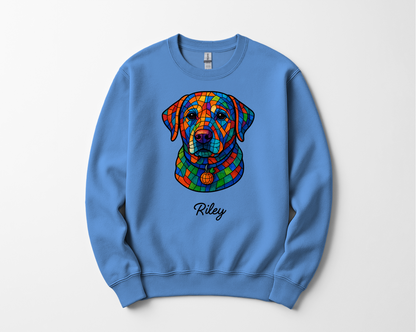 Personalized Geometric Tile Dog Head Shirt
