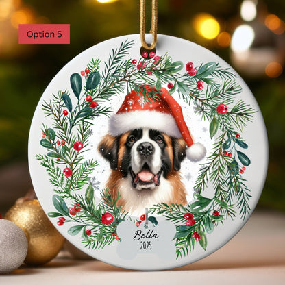 Personalized Saint Bernard Christmas Ornament
