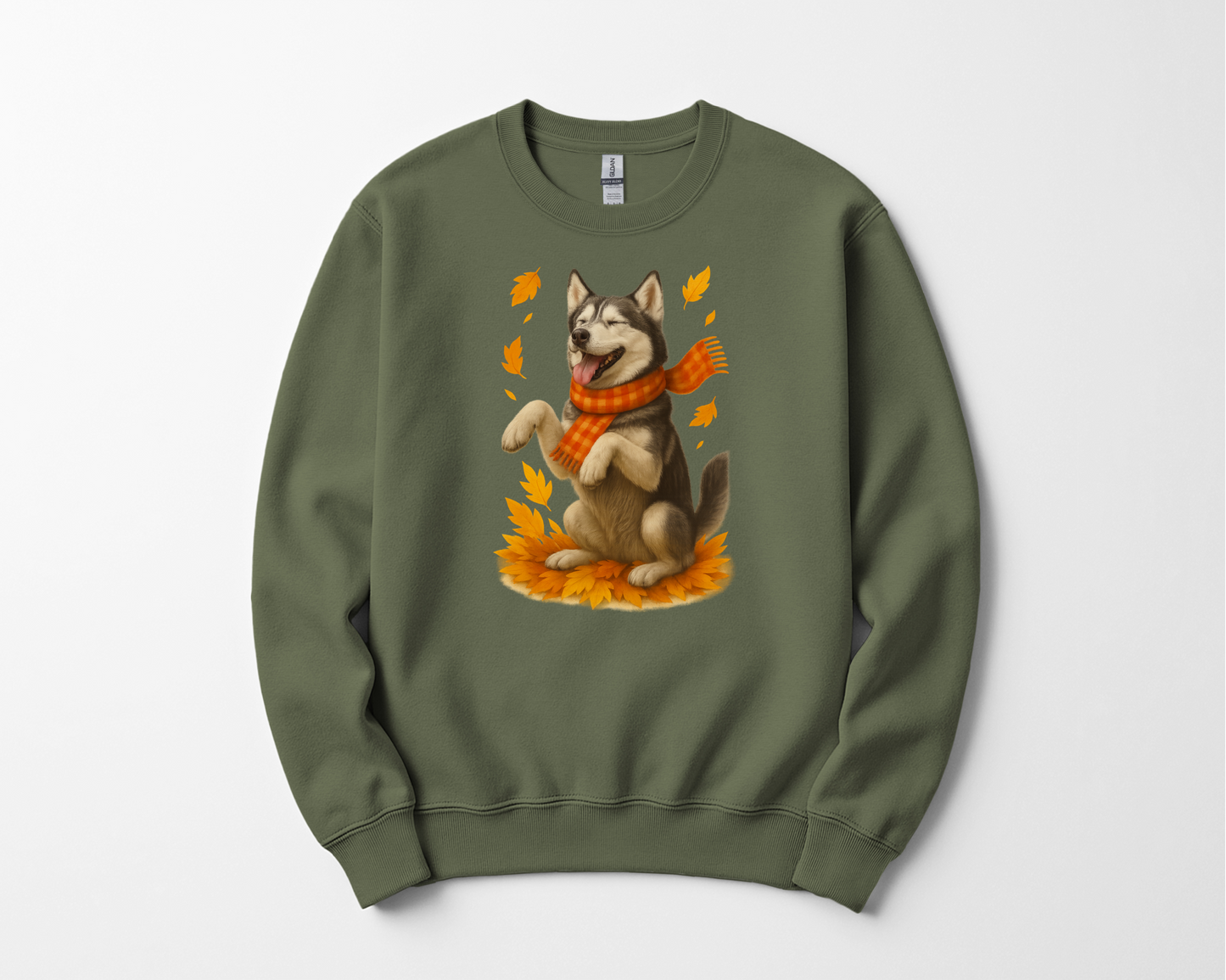Siberian Husky Autumn Sweatshirt, Cozy Fall Dog Sweater, Husky Lover Apparel, Cute Autumn Dog Shirt, Gift for Pet Lovers