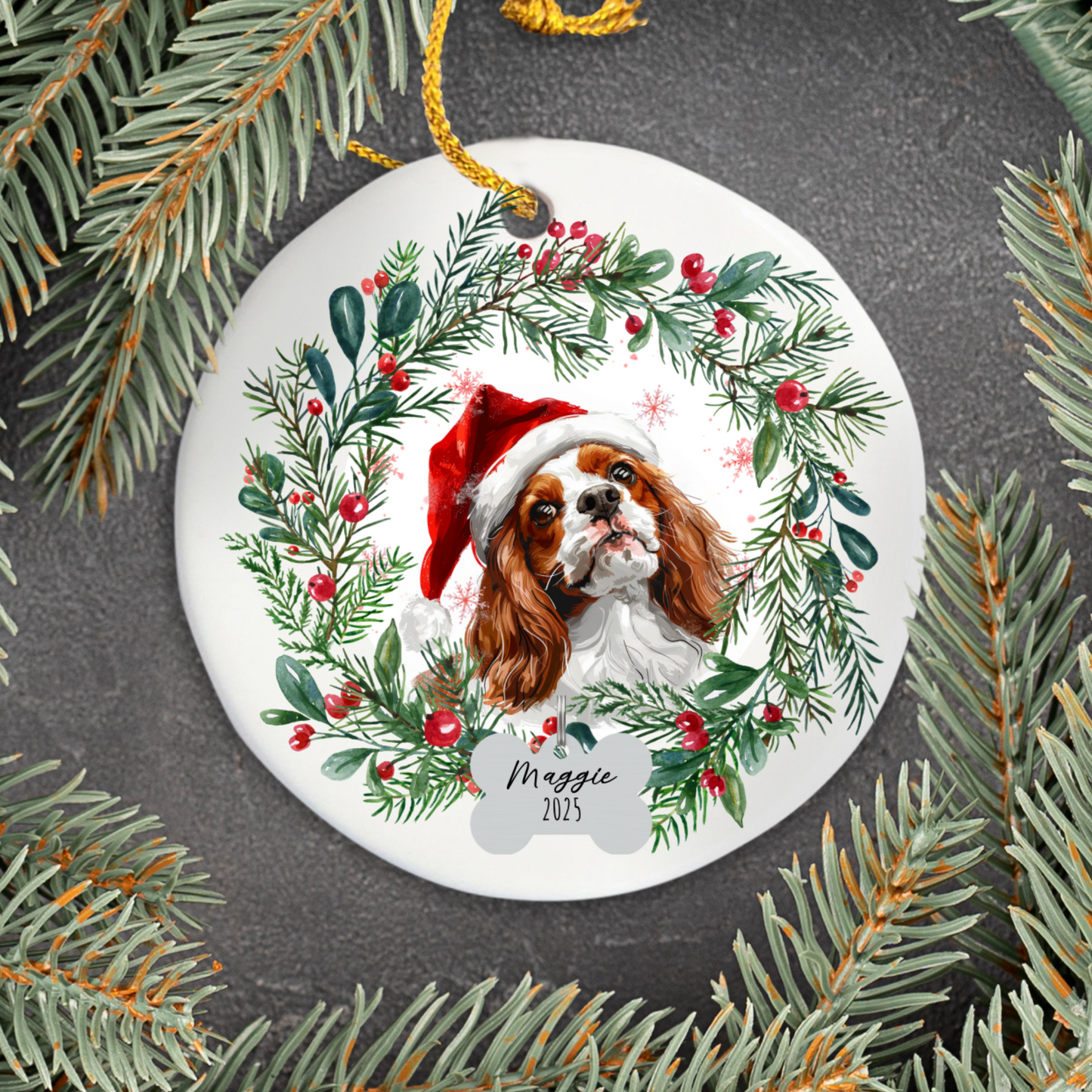 Personalized Cavalier King Charles Spaniel Christmas Ornament