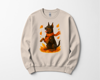 Load image into Gallery viewer, Doberman Autumn Sweater, Dog Lover Fall Apparel, Cozy Pet Sweatshirt Gift, Autumn Dog Fashion
