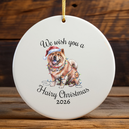 Christmas Chow Chow Ornament, Christmas Lights Dog Keepsake