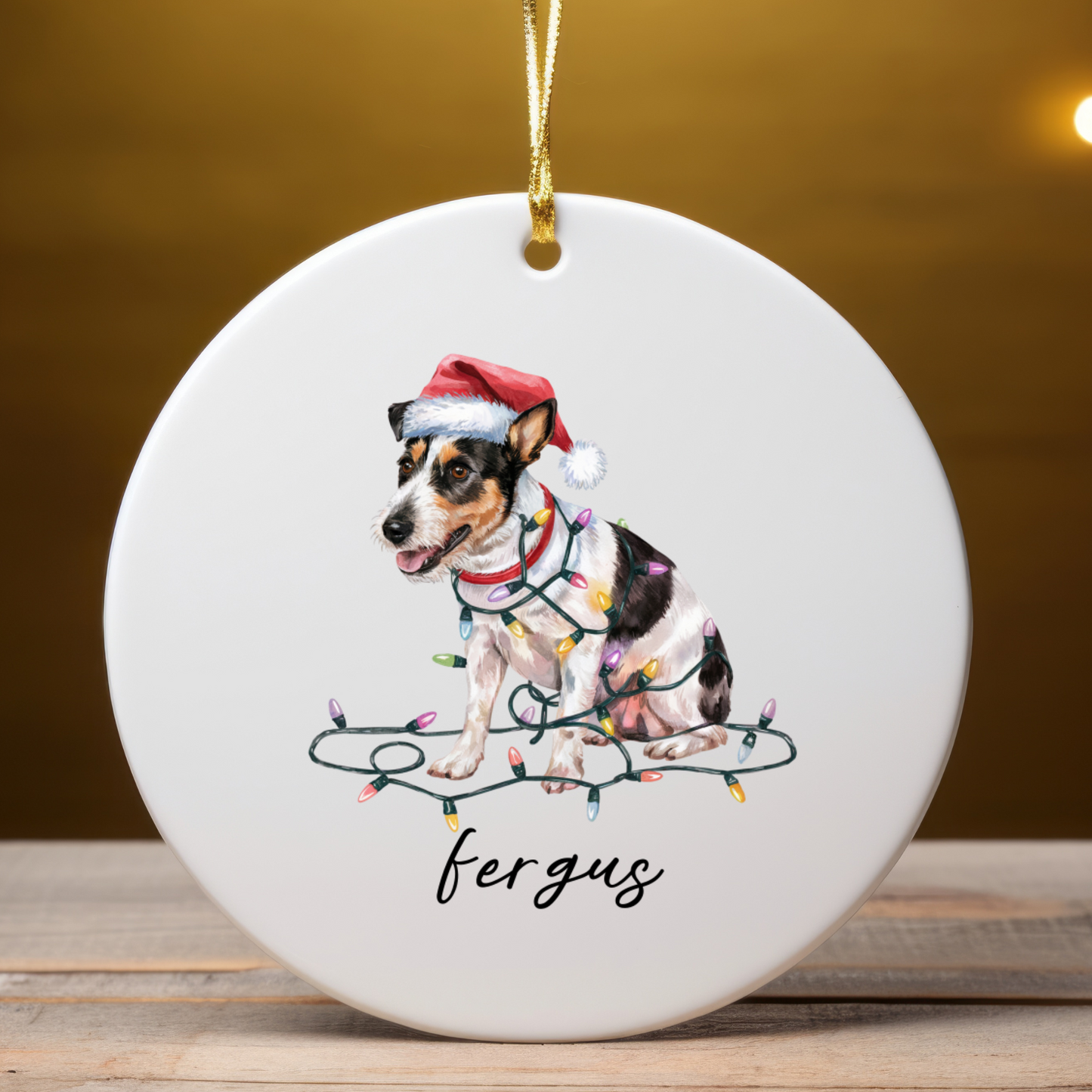 Personalized Rat Terrier Ornament, Custom Dog Lover Gift
