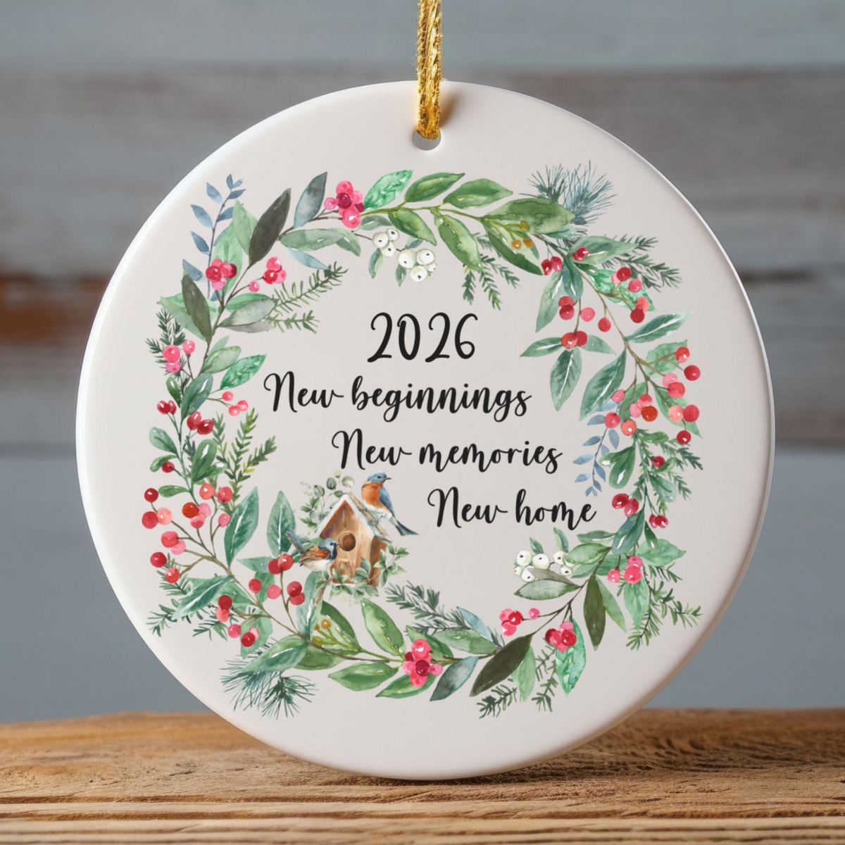Personalized New Home Ornament, Christmas Holiday Ornament, New Beginnings, New Memories, First Home Ornament, First Christmas In New Home