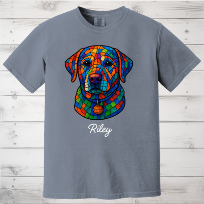 Personalized Geometric Tile Dog Head Shirt