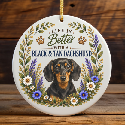 Black and Tan Dachshund Ornament, Doxie Lover Gift, Dachshund Mom Gift, Dog Keepsake