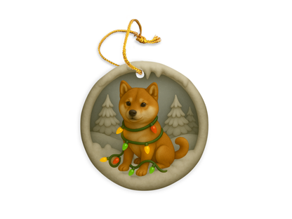 Personalized Red Shiba Inu Christmas 3D Clay-Style Dog Keepsake
