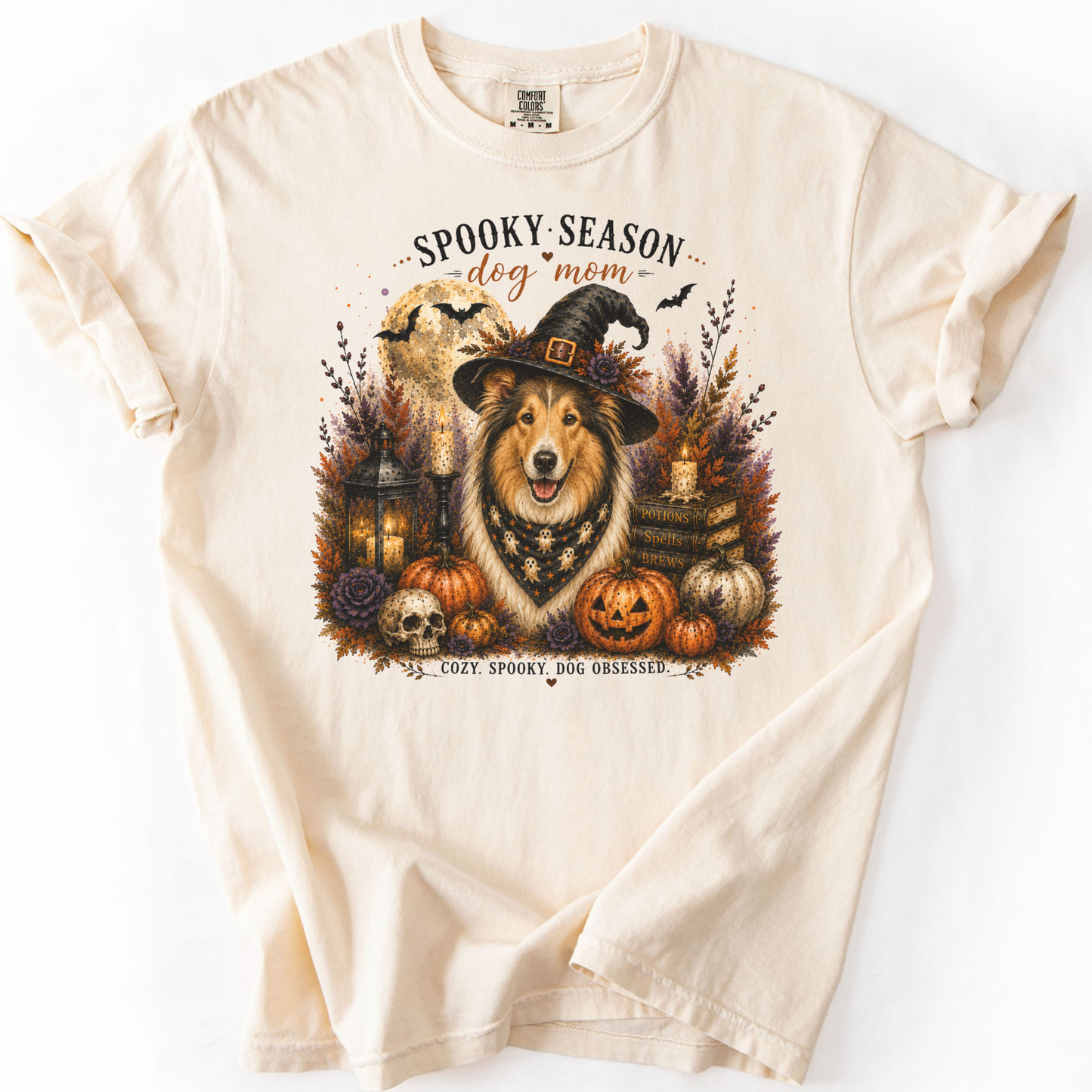 Collie Spooky Season Dog Mom Halloween Shirt