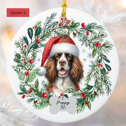 Personalized Springer Spaniel Christmas Ornament