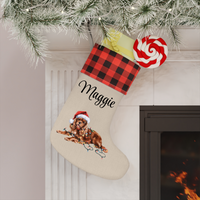 Load image into Gallery viewer, Personalized Ruby Cavalier King Charles Spaniel Christmas Stocking