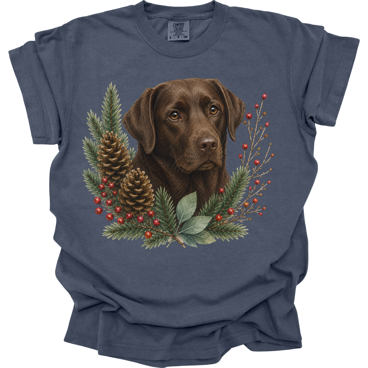 Chocolate Lab Christmas Shirt, Labrador Retriever Dog Mom Tee, Holiday Lab Lover Gift