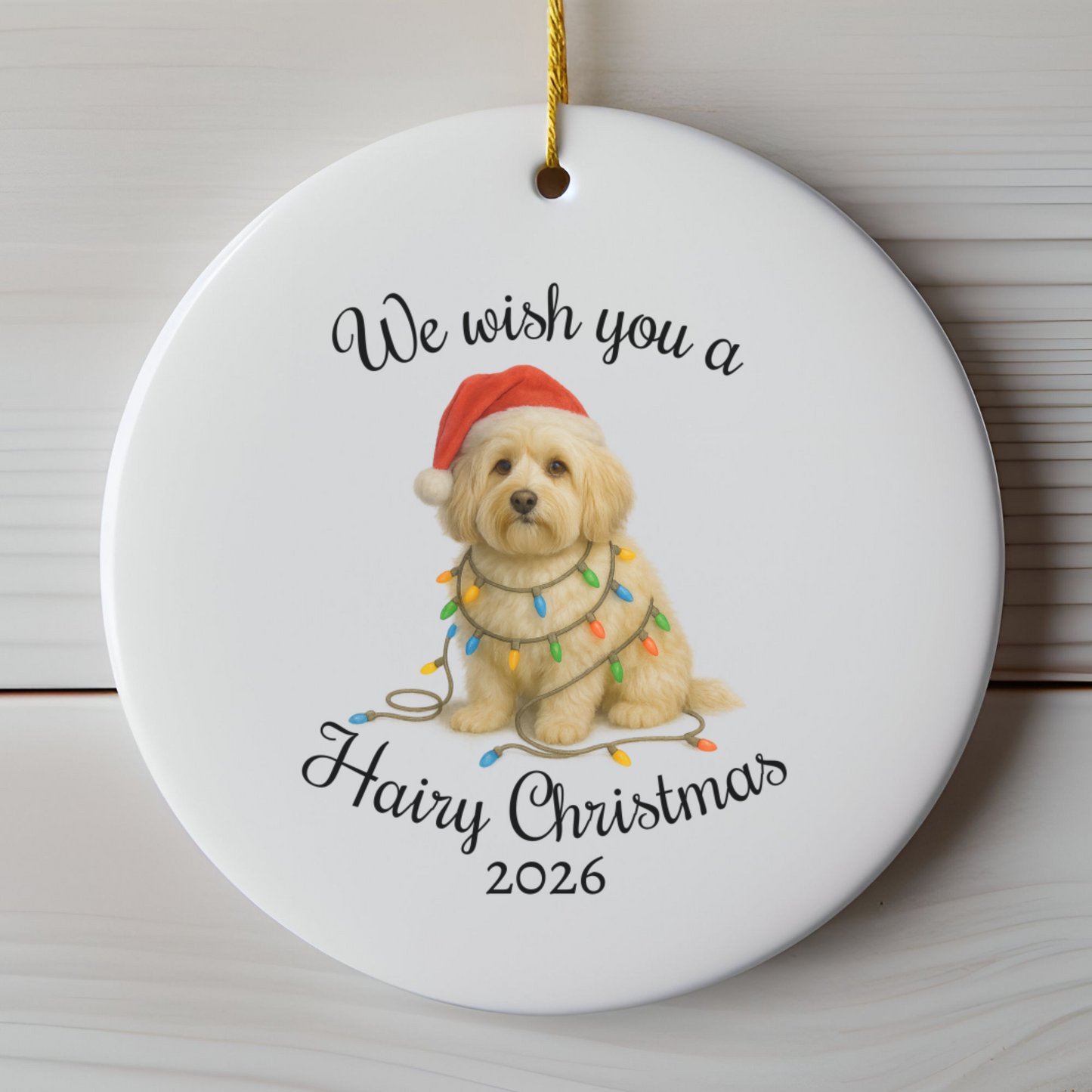 Christmas Havanese Ornament, Christmas Lights Dog Keepsake