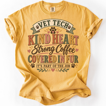Kind Heart Strong Coffee Vet Tech Shirt