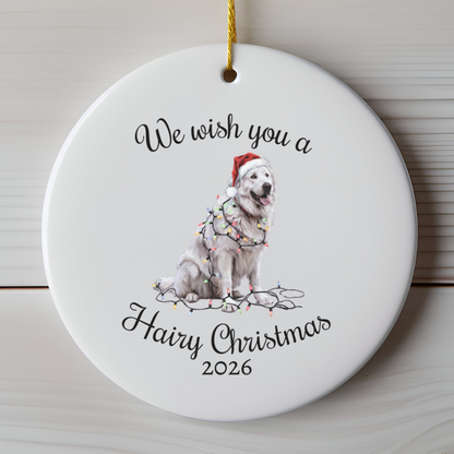 Christmas Great Pyrenees Ornament, Christmas Lights Dog Keepsake