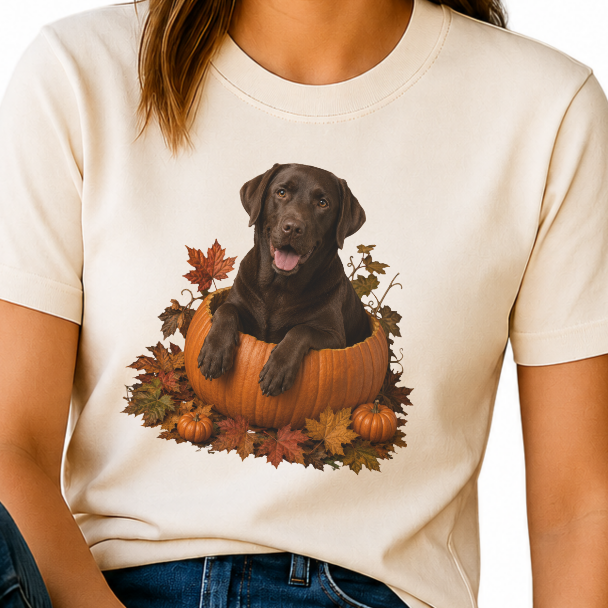 Chocolate Lab Pumpkin Shirt