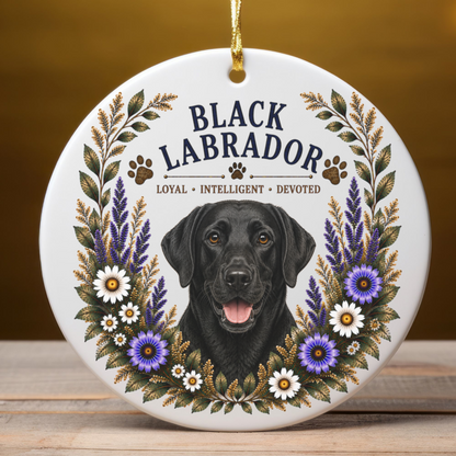 Black Lab Loyal • Intelligent • Devoted Ornament
