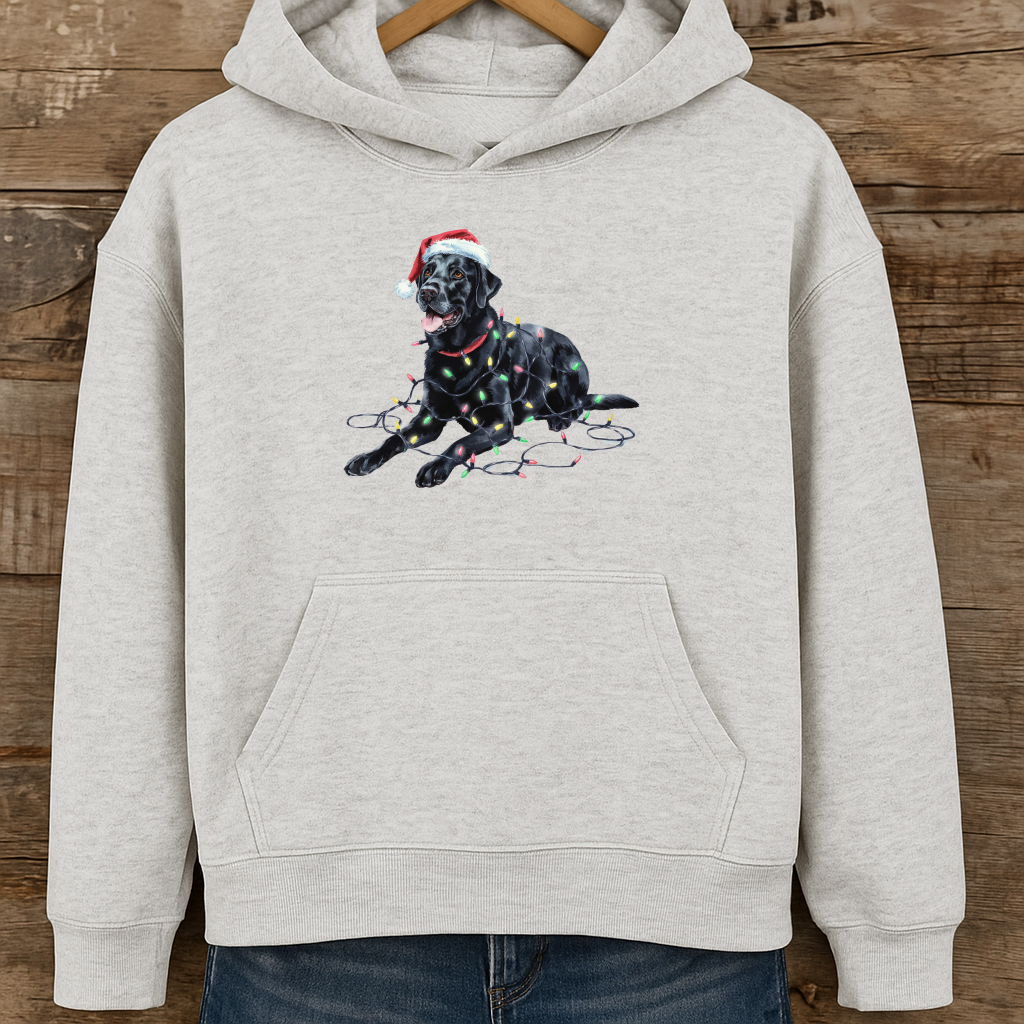 Christmas Dog Hoodie, Labrador Holiday Sweatshirt, Festive Pet Apparel, Gift for Dog Lovers, Cotton Blend Unisex Hoodie